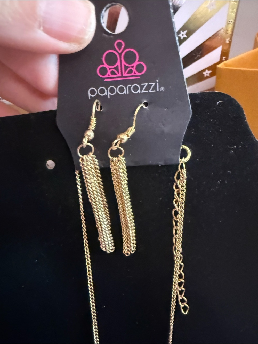 paparazzi Gold Chain Tassel Drop Earrings